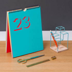 Block Design Flip Perpetual Calendar, Colour