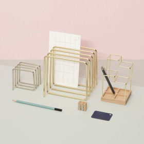 Block Design - Metallic Magazine Rack, Brass