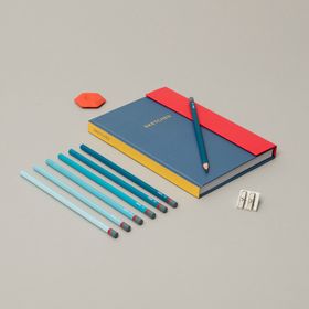 Block Design - Sticky Corner A5 Notebook, Blue