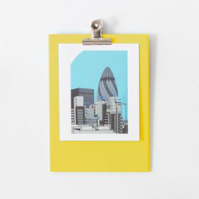 Block Design Medium Wall Clipboard Frame - Yellow