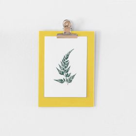 Block Design Small Wall Clipboard Frame - Yellow