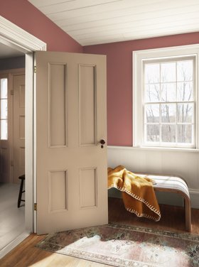 Benjamin Moore, Southwest Pottery 048, Swiss Coffee OC 45, Sherwood Tan 1054, Silhouette AF 655, From £20.75 Per 0.94l