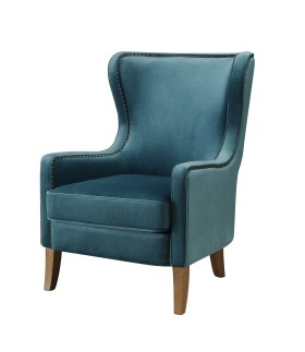Orson Teal Velvet Wingback Chair