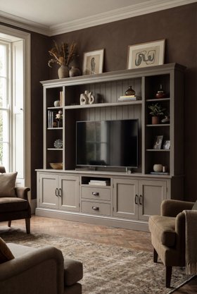 Amberley Large Media Wall Unit 4 Chocolate