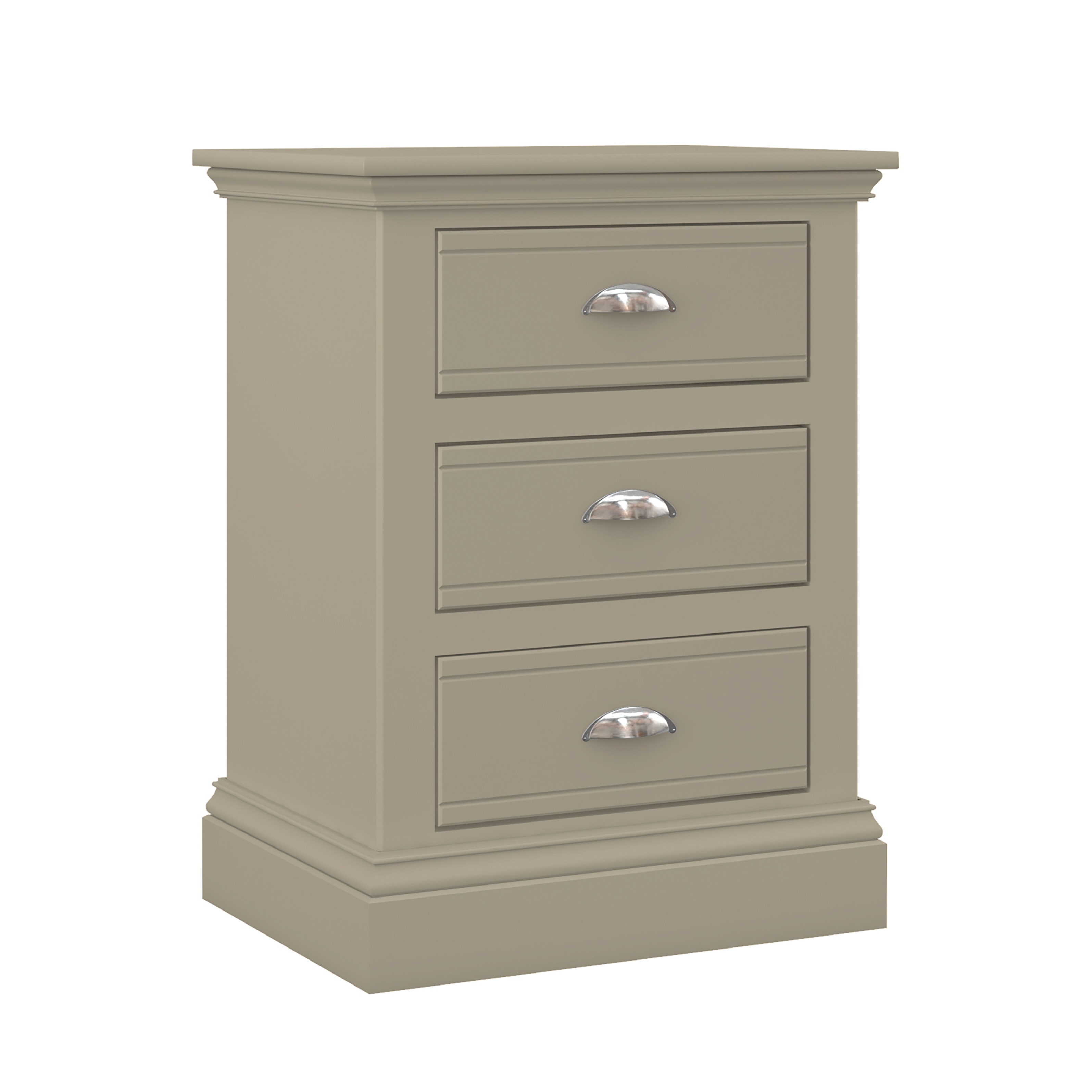 Island Breeze Wide 3 Drawer Bedside - Old White