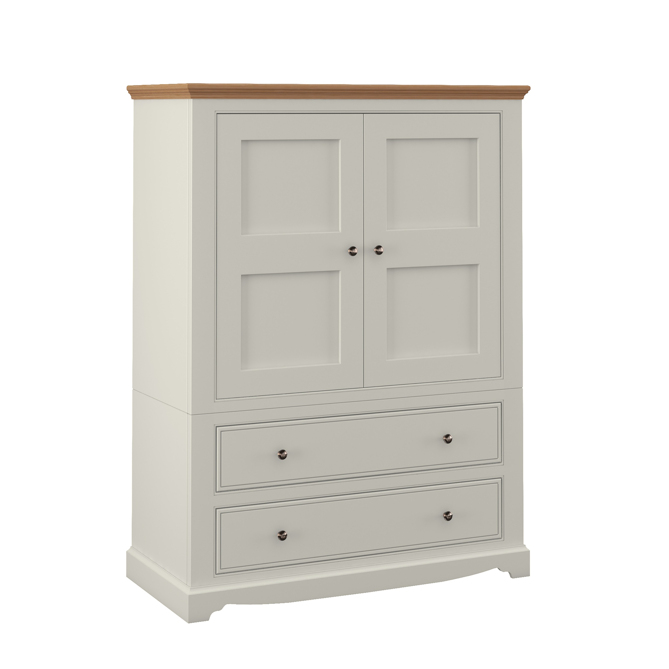 Louis 2 Door 2 Drawer Wide Low Attic Wardrobe