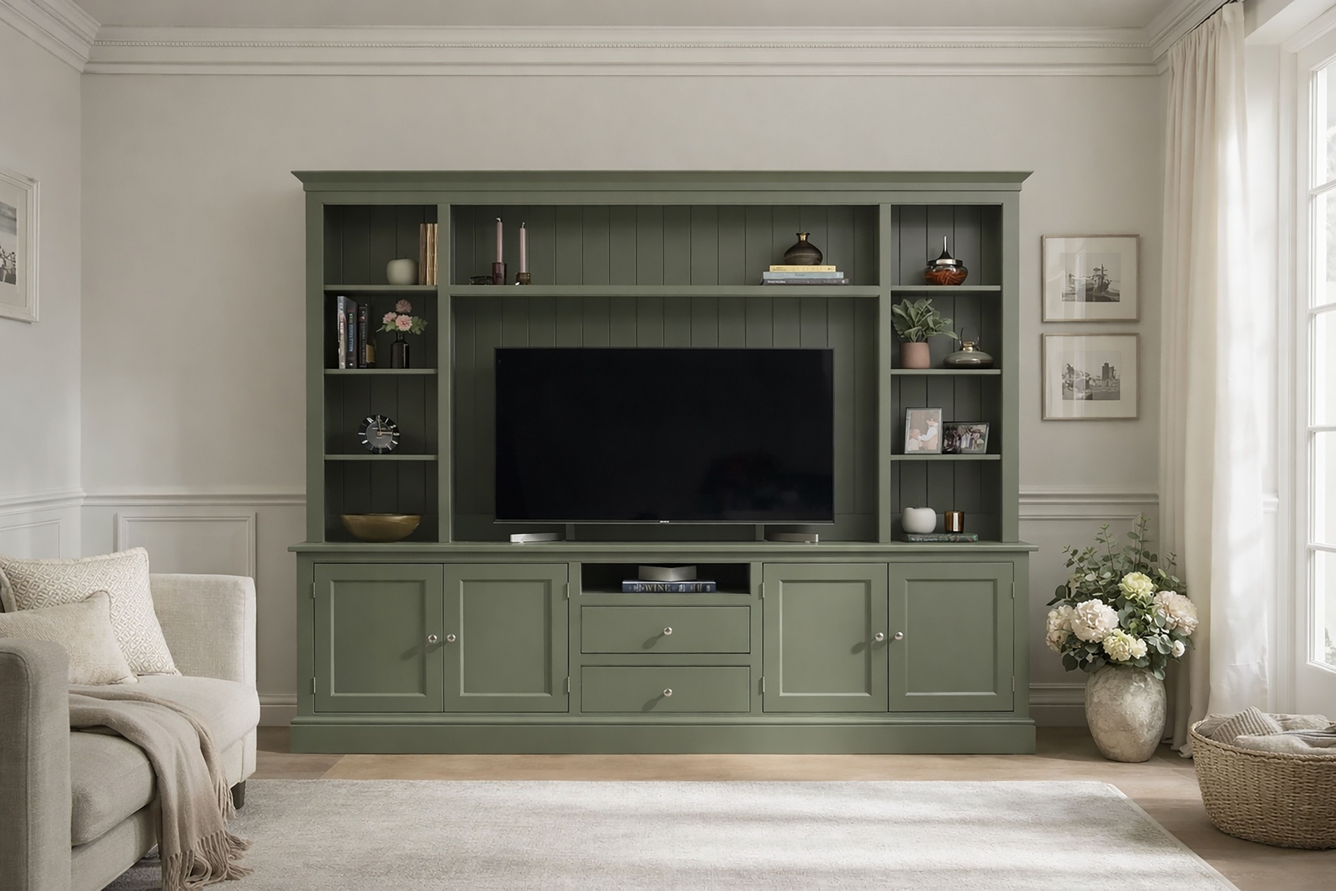 Amberley Large Media Wall Moss