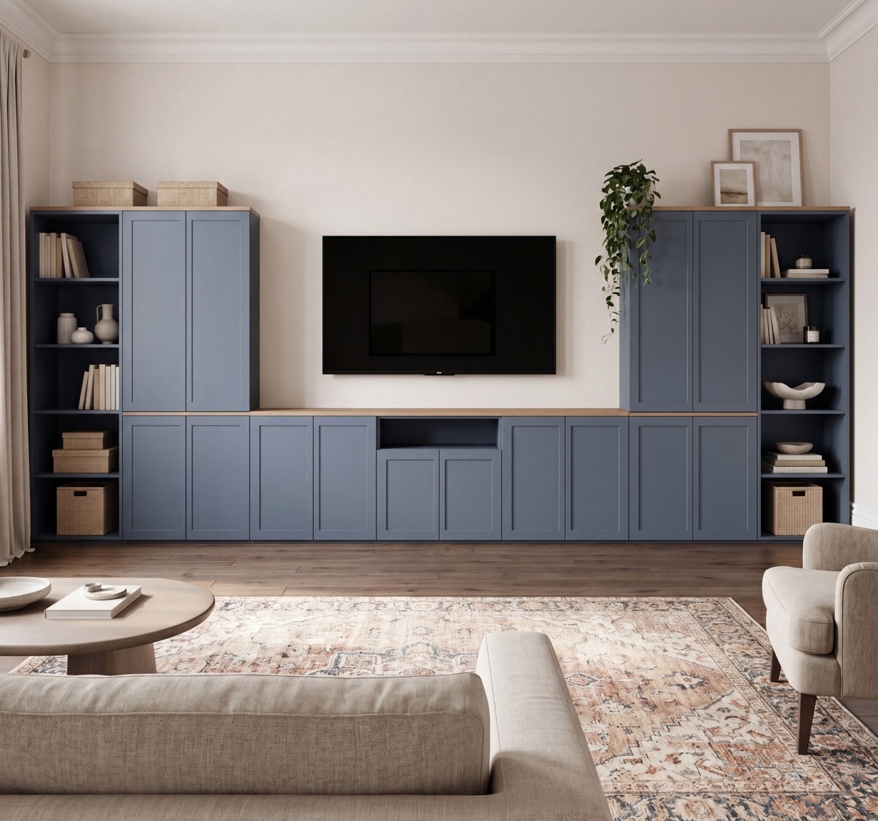Broadway Modular Extra Large Media Wall Unit Blue