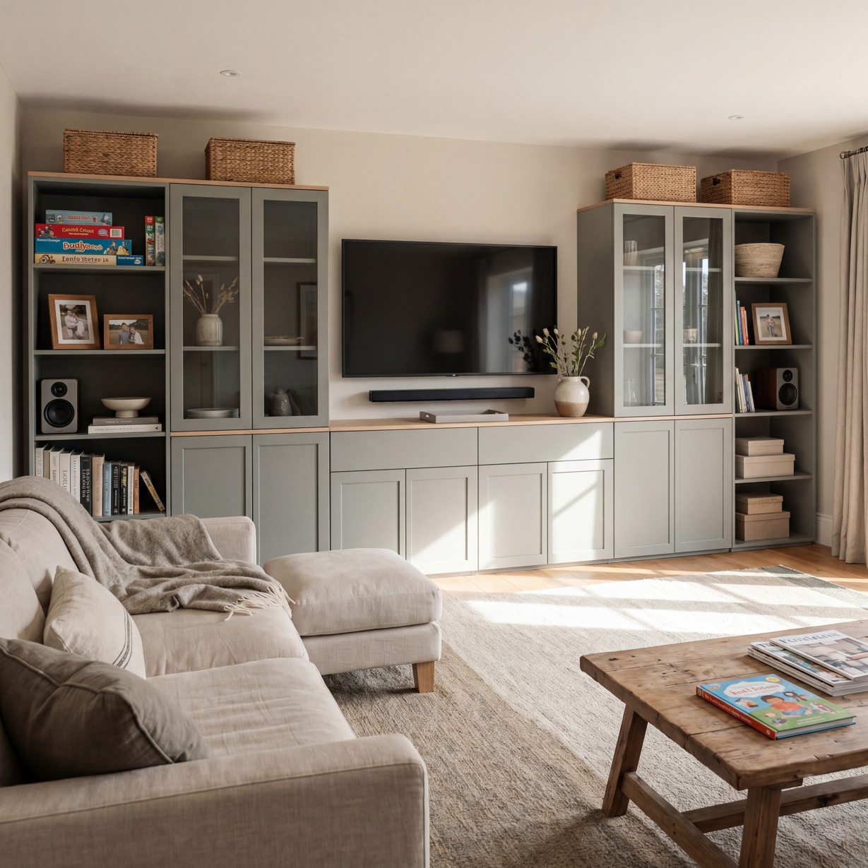 Broadway Modular Living Extra Large Cupboard Run With Bookcases