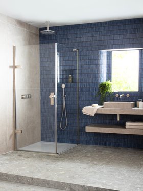 Matki EauZone EPC900NB Hinged Door For Corner With Frame Accents   Brushed Nickel.p