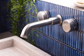 Swadling Brassware Engineer 8221006RDXNB  Wall Mounted Basin Mixer   Brushed Nickel