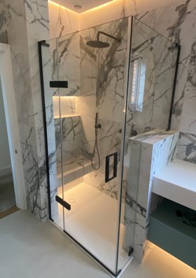 Bespoke EauZone Hinged Door Enclosure In Dark Bronze Finish