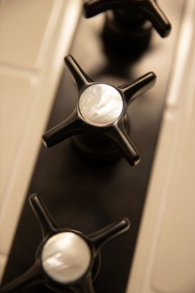 Swadling Brassware Illustrious Double Controlled Thermostatic Shower Mixer with Mother Of Pearl discs and Dark Bronze finish 4