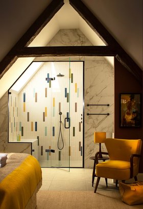 Matki EauZone Bespoke Enclosure with Hinged Door For Recess with Dark Bronze finish