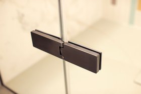 Matki EauZone Panel Mounted Hinge with Dark Bronze finish