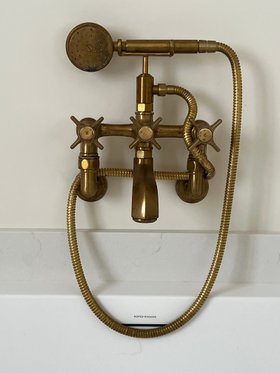 Swadling Illustrious Wall Mounted Manual Bath/Shower Mixer with Brushed Brass finish