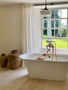 Swadling Illustrious Floor Mounted Manual Bath/Shower Mixer with Brushed Brass finish