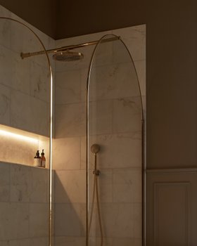 Matki EauZone Arch Wet Room Panel and Side Panel close up