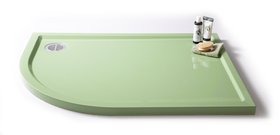 Matki Universal Curved Shower Tray Colour Matched To Farrow & Ball Whirly Bird  2 ULC1290