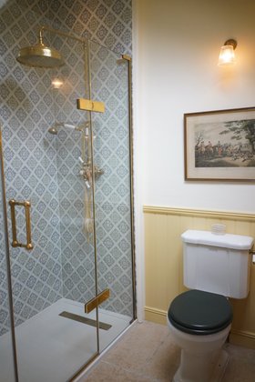 Swadling Brassware Invincible Deluge, Hand Shower and Shower Mixer with Living Brass finish and Matki EauZone Shower Enclosure 5