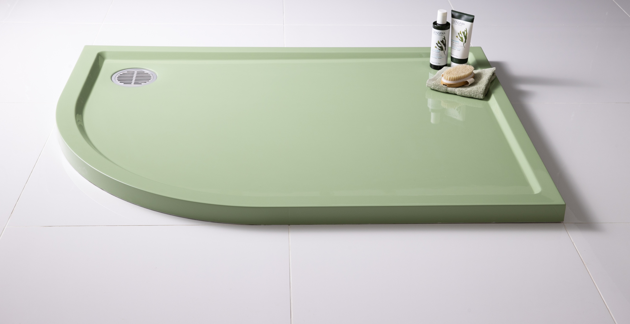 Matki Universal Curved Shower Tray Colour Matched To Farrow & Ball Whirly Bird   ULC1290