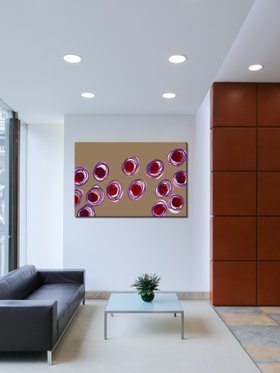 Wall Art AN NA Design Bubbles red/caramel_1