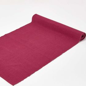 Cotton Plain Plum Table Runner