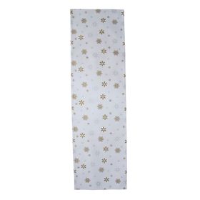 Cotton Christmas Gold Snowflake Table Runner