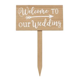 Homescapes Wooden Welcome Wedding Arrow Sign