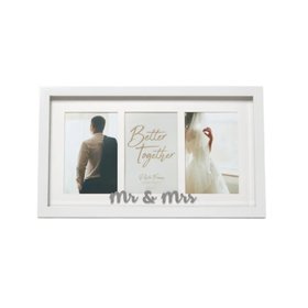 White Triple Aperture Wedding Photo Frame