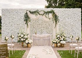 Cream Hydrangea Flower Wall Backdrop Wedding Decor