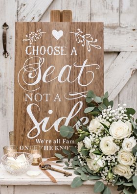 Natural Oak Wooden Wedding Plaque Sign