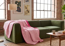 Pink & Cerise Quilted Details Reversible Throw Lifestyle