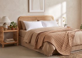 Living Room Quilted Details Throw Chocolate Mink Brown