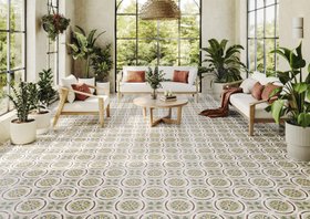 Esme Green Patterned Tile