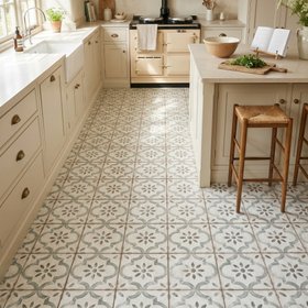 Salcombe Green Patterned Tile