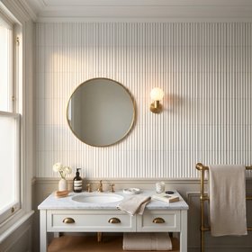 Fluted Snow Decor Wall Tile