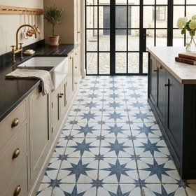 Heritage Star Blue Patterned Tile
