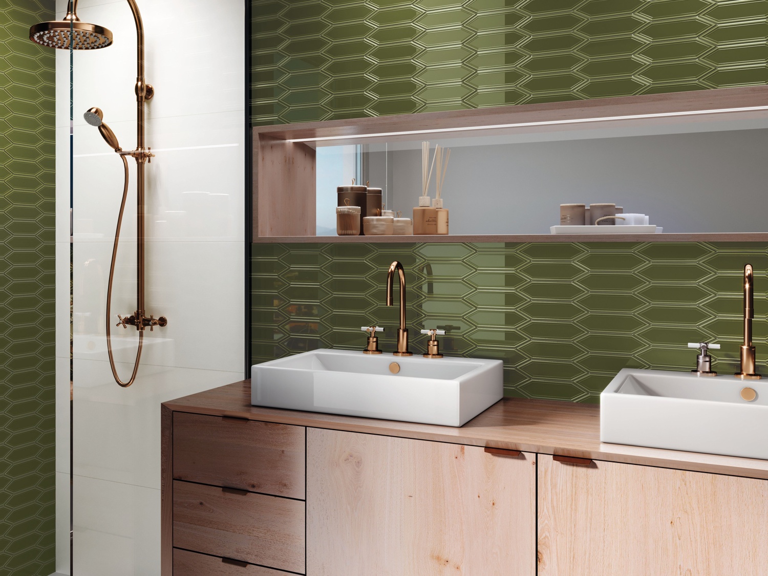 Picket Green Mosaic Tile