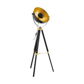 Dolly chicago tripod floor lamp, black and gold