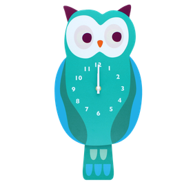 Wooden wall clock with pendulum - Owl