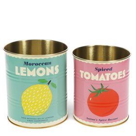Medium storage tins (set of 2) - Lemon and tomato