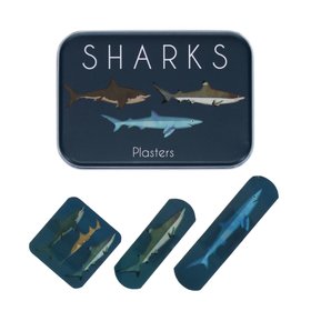 Children's plasters in a tin (30 pcs) - Sharks