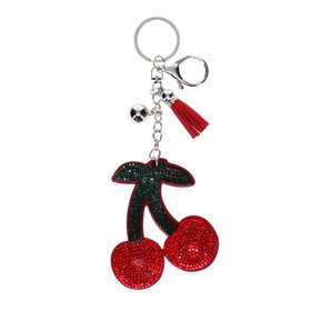Sparkly keyring bag charm - Cherry