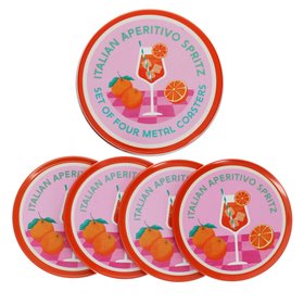 Metal coasters (set of 4) - Aperitivo Spritz