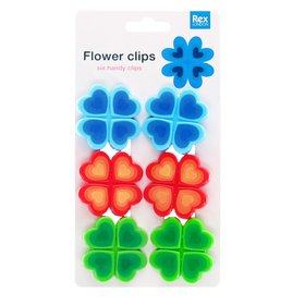 Bag clips (set of 6) - Flower