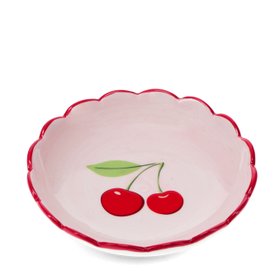 Scalloped ceramic trinket dish (12cm) - Cherry
