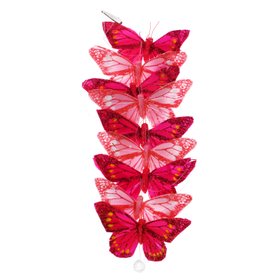 Feather butterfly garland (1.6 metres) - Large pennants