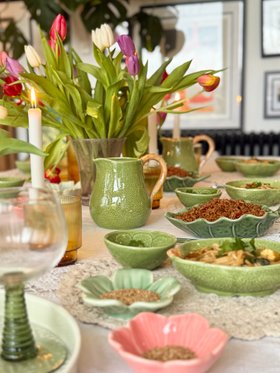 Stoneware jug 650ml - Lime - (Image credit: @pandora.maxton)