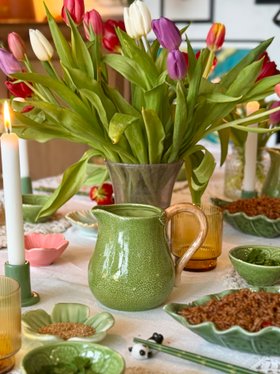 Stoneware jug 650ml - Lime - (Image credit: @pandora.maxton)